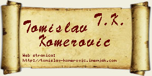 Tomislav Komerović vizit kartica